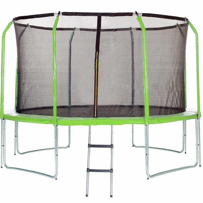Trampolina Comfort z drabinką 366cm zielona