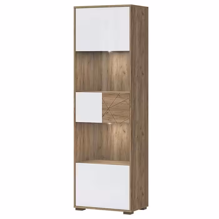 Witryna Stela-V1S tobacco/crystal white