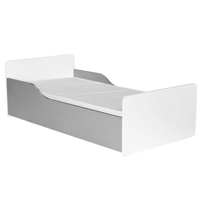 Łóżko Bb08 Z Materacem Biały plus Popiel