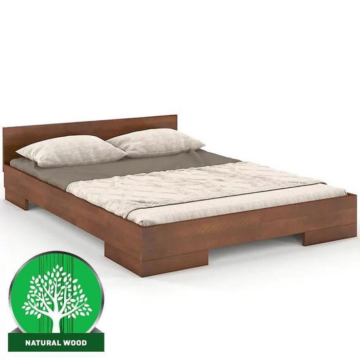 Łóżko drewniane bukowe Skandica Spectrum niskie 90x200 orzech