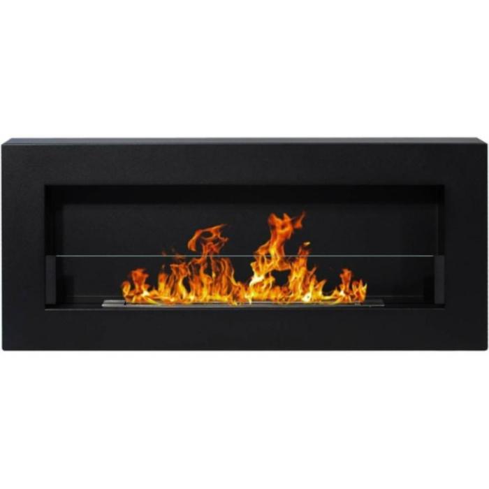 Biokominek 900x400 Box z szybą czarny strukturalny