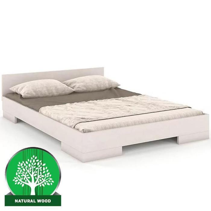 Łóżko drewniane bukowe Skandica Spectrum niskie 90x200 biały