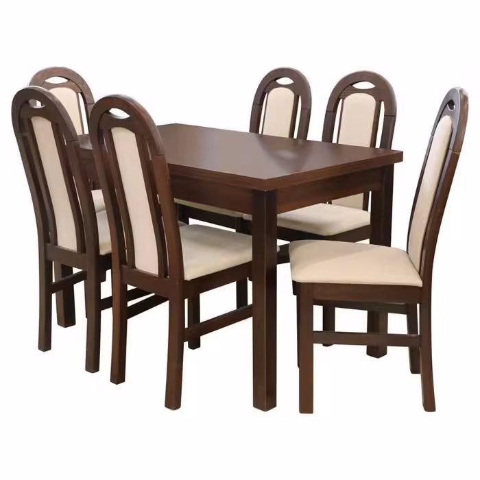 Zestaw stół i krzesła Rex 1+6 ST100 orzech KR352 BR281 bergen2