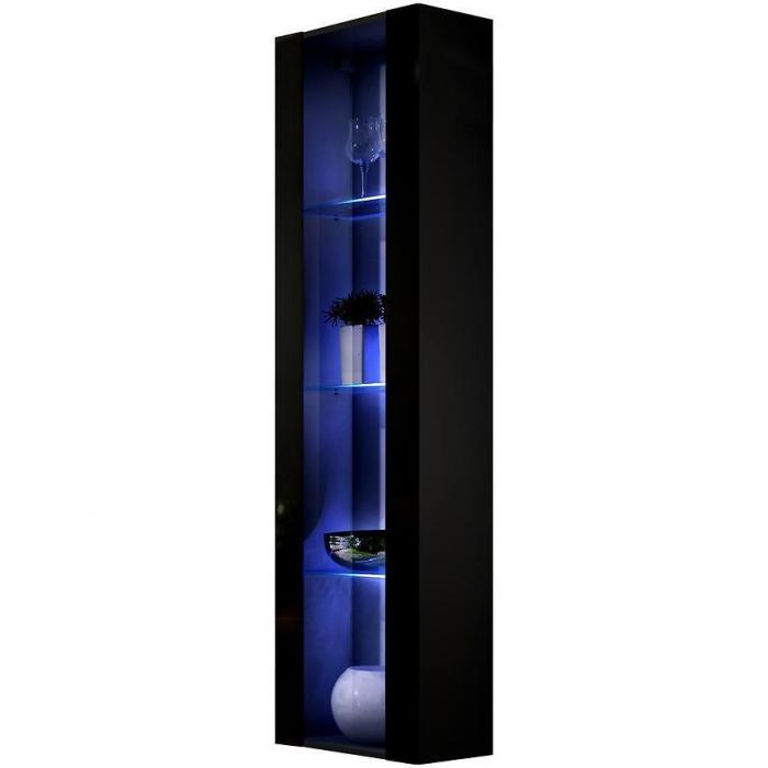 Witryna Fly 41+Szkło Czarny+LED