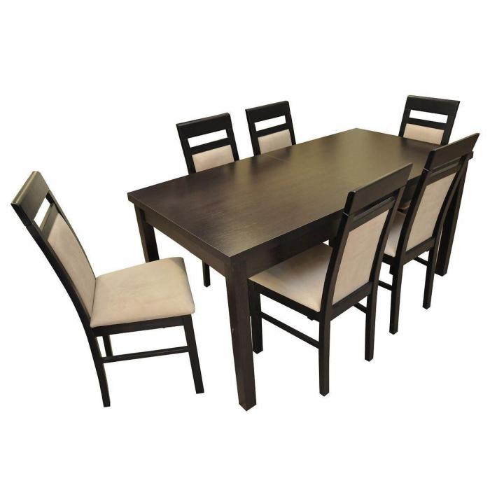 Zestaw stół i krzesłą Monia 1+6 ST343 II WENGE KR647 wenge Casablanca 2304