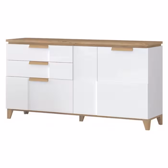 Komoda Brio K23 pacific walnut/crystal white