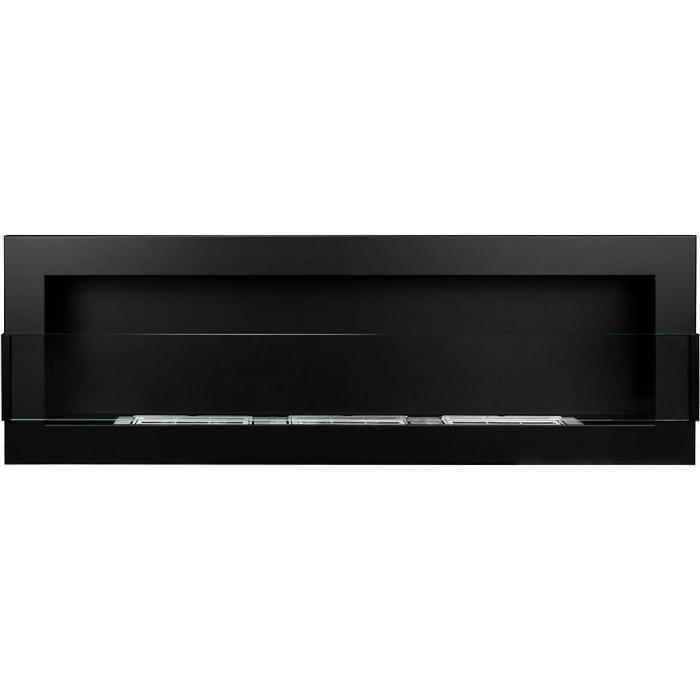 Biokominek 1200x400 z szybą czarny strukturalny