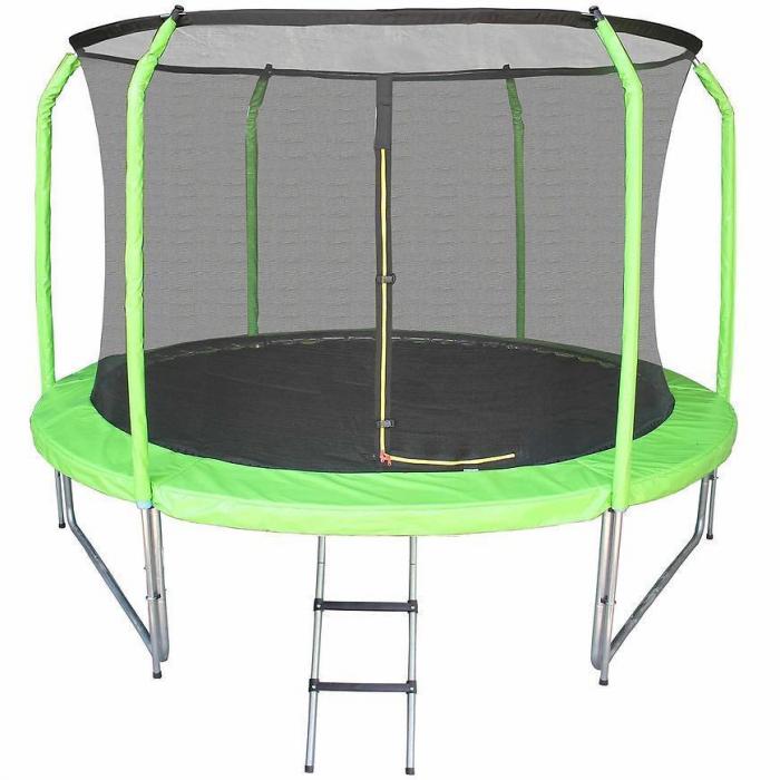Trampolina Comfort z drabinką 244cm zielona