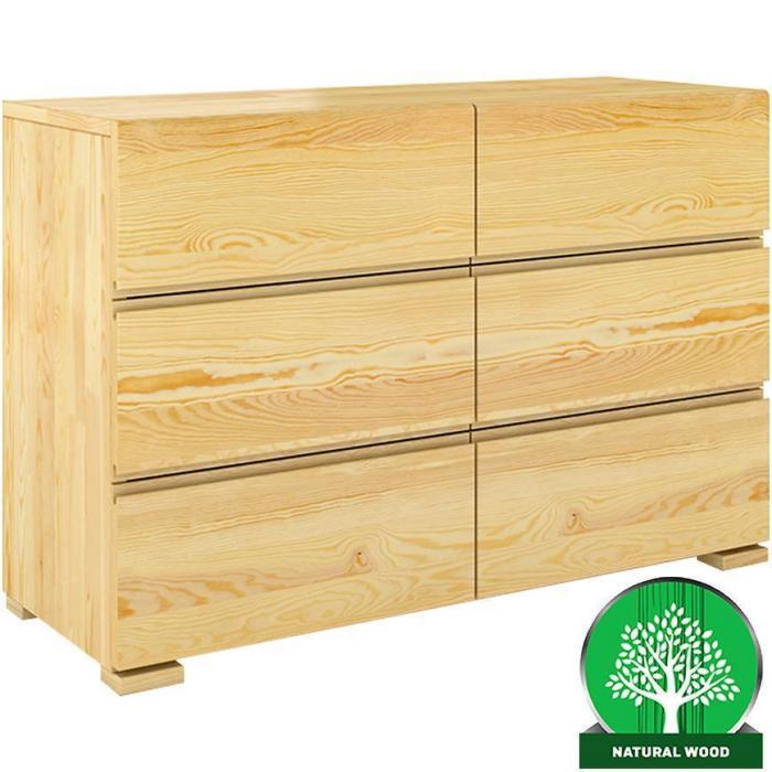 Komoda Drewniana Sosnowa 6s Skandica Vestre Naturalny
