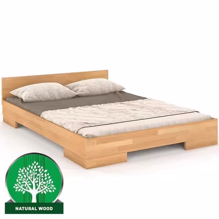 Łóżko drewniane bukowe Skandica Spectrum niskie 140x200 naturalny
