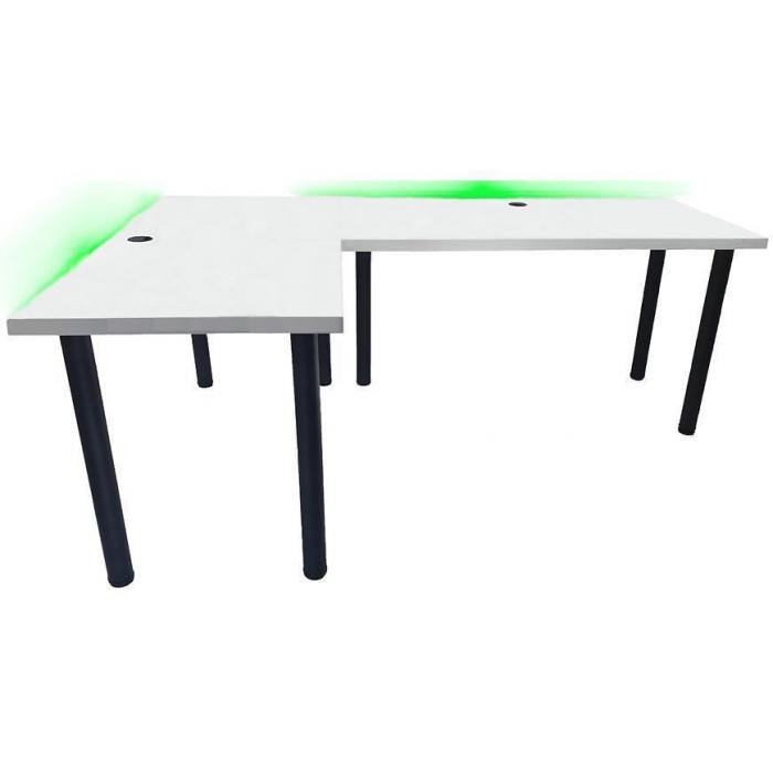 Biurko Gamingowe Narożne 136x66x28 Model 2 Biały Low