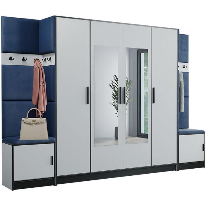 Garderoba Roj 17 biała + Kronos 09 niebieska