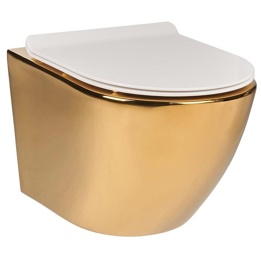 Miska bezkołnierzowa Alice II Slim gold/white z deską