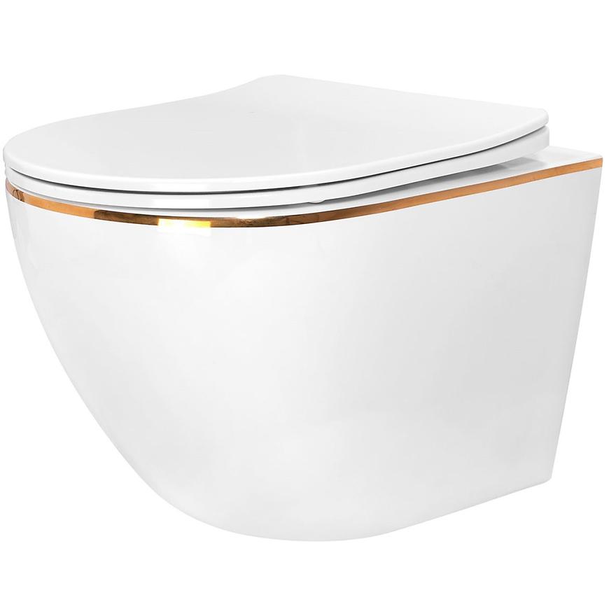 Miska zawieszana Carlo Mini Rimless white gold