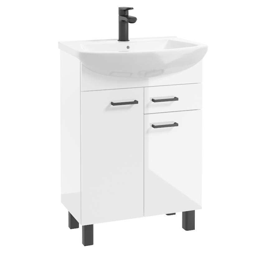 Zestaw szafka z umywalką NOVELTY D50 2D1S biała