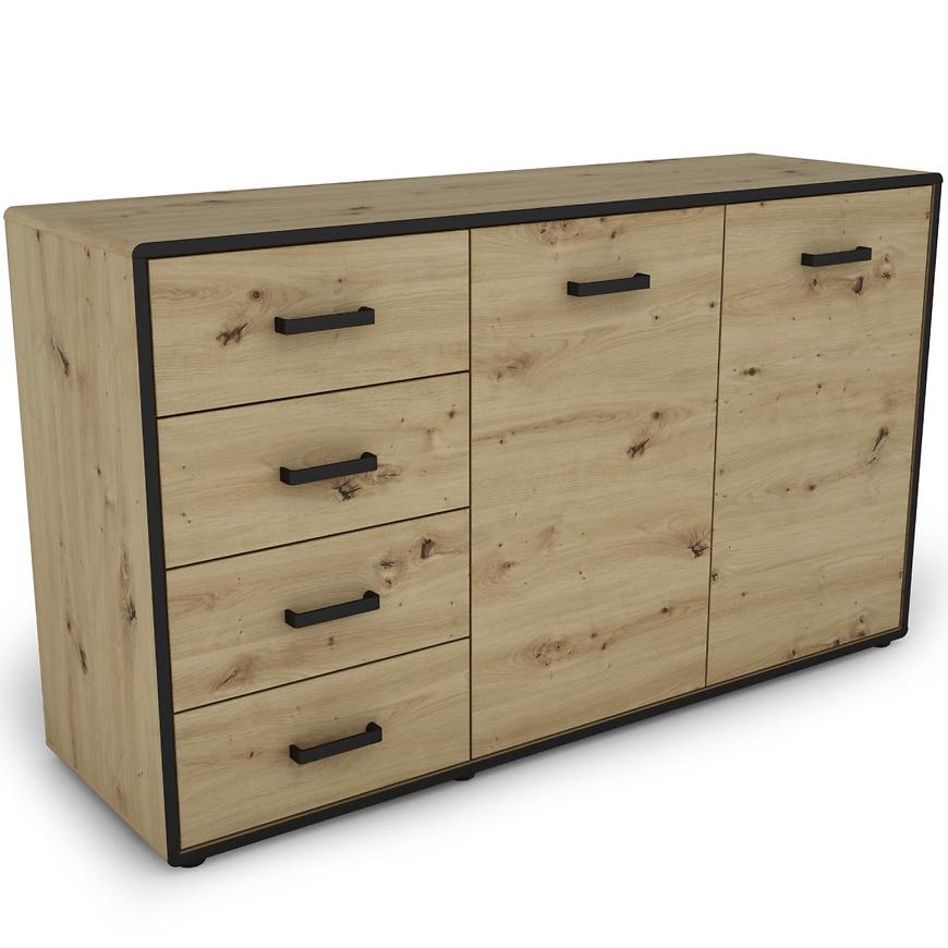 Komoda Capannoli 148 4s 2d dąb artisan/czarny