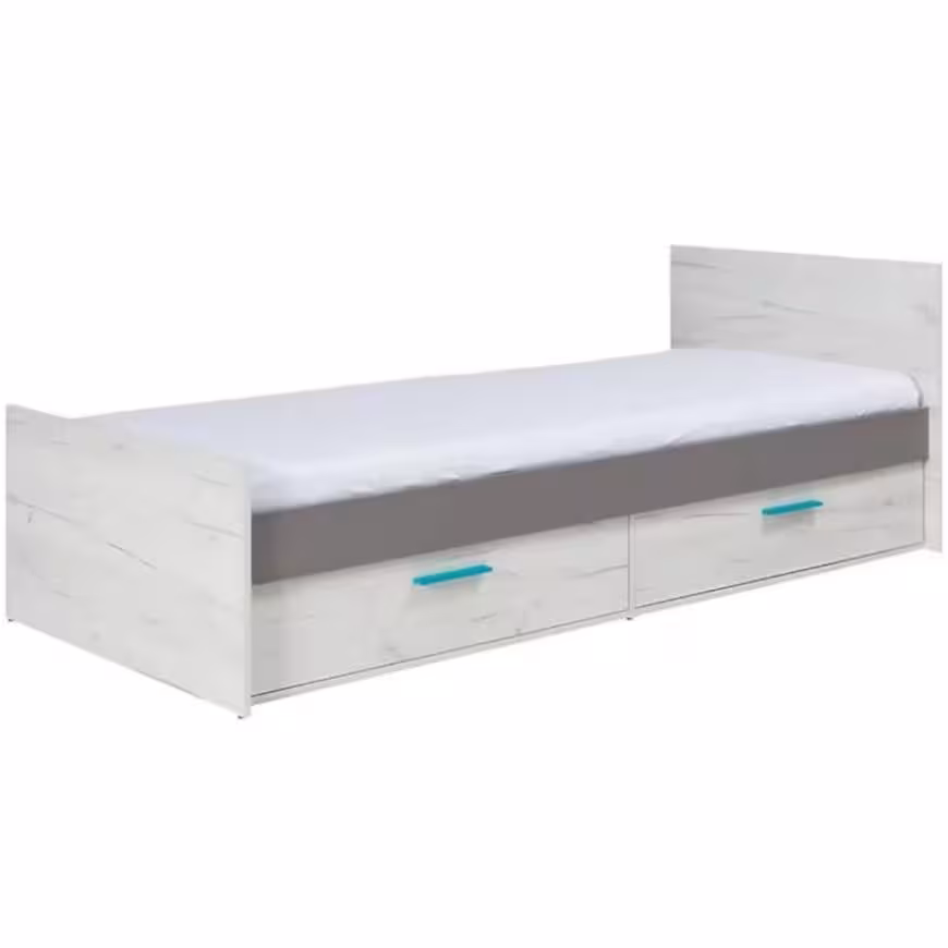 Łóżko Rest R05 popiel/dąb biały 90/204