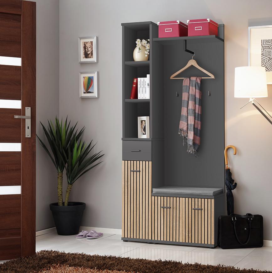 Garderoba MARCO I + P artisan/antracyt anas mc1+p