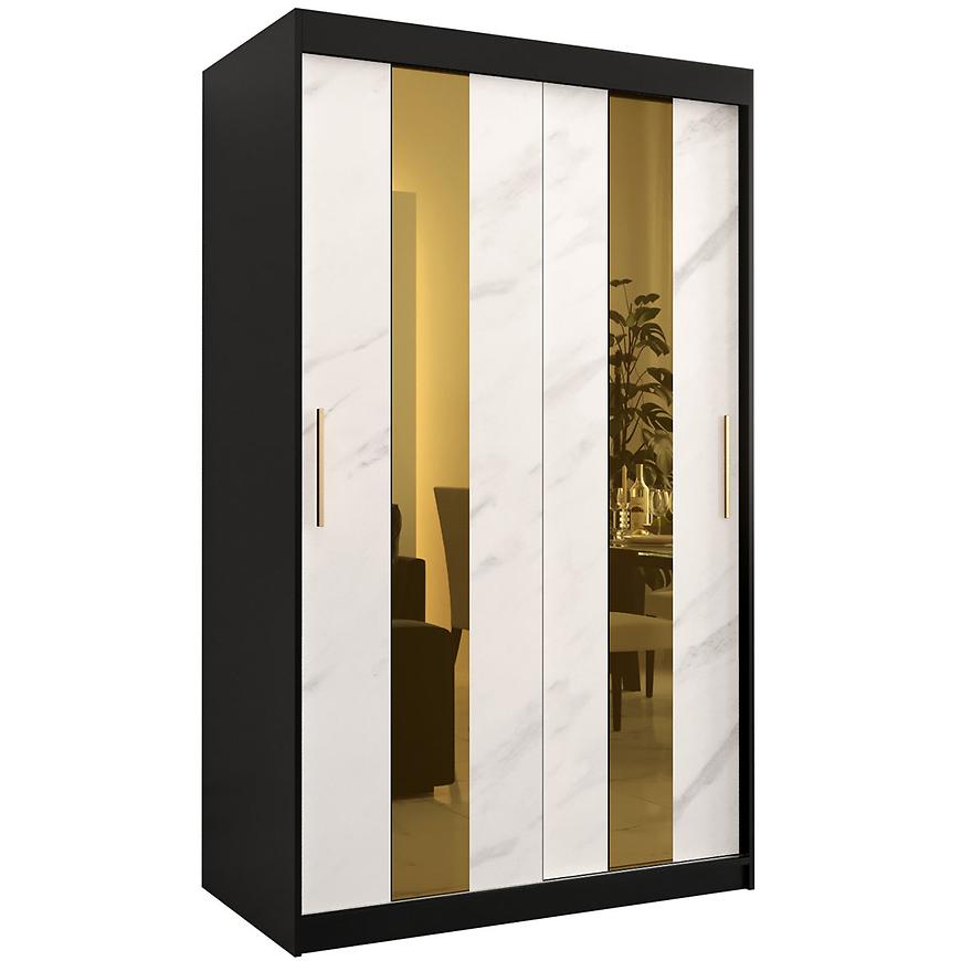 Szafa Platinum Pole 120 czarny marmur/biały