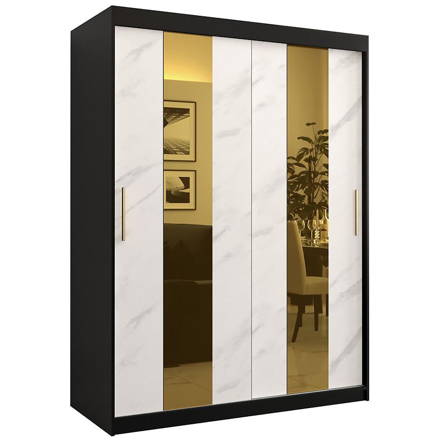 Szafa Platinum Pole 150 czarny marmur/biały