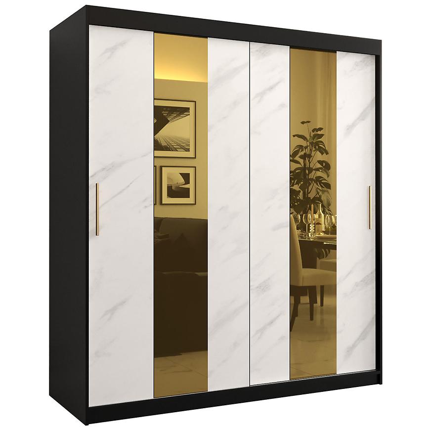 Szafa Platinum Pole 180 czarny marmur/biały