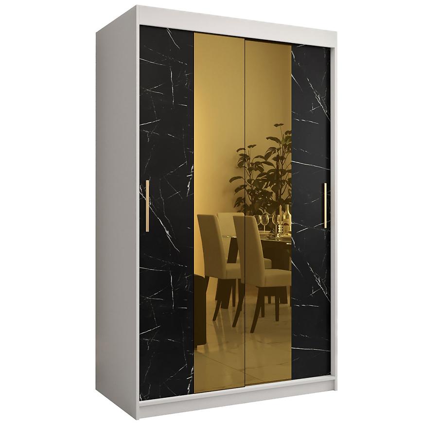 Szafa Platinum T1 120 biały marmur/czarny
