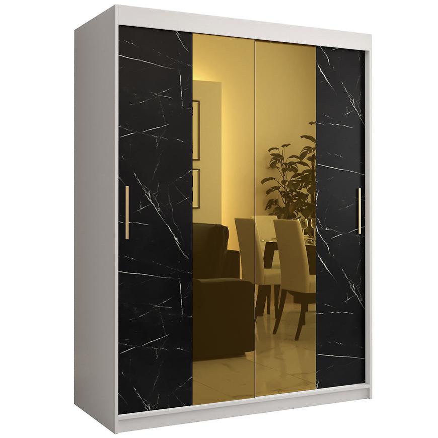 Szafa Platinum T1 150 biały marmur/czarny