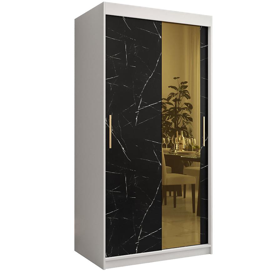 Szafa Platinum T2 100 biały marmur/czarny