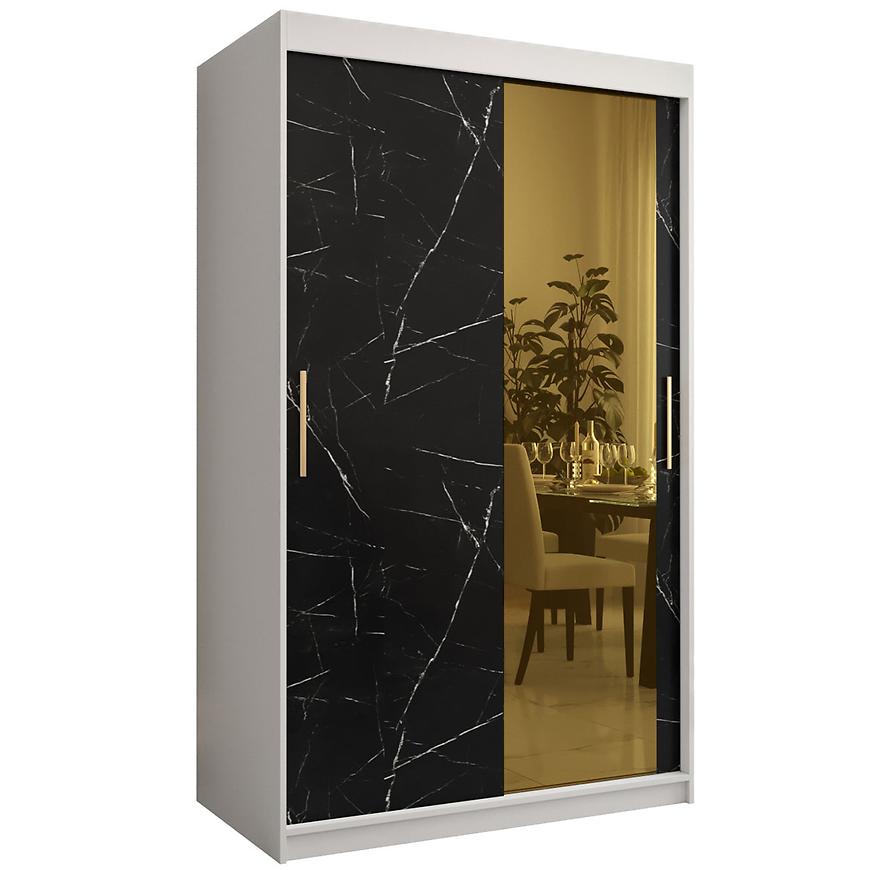 Szafa Platinum T2 120 biały marmur/czarny