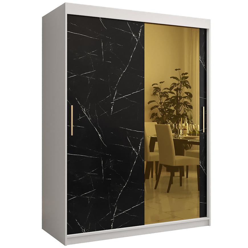 Szafa Platinum T2 150 biały marmur/czarny