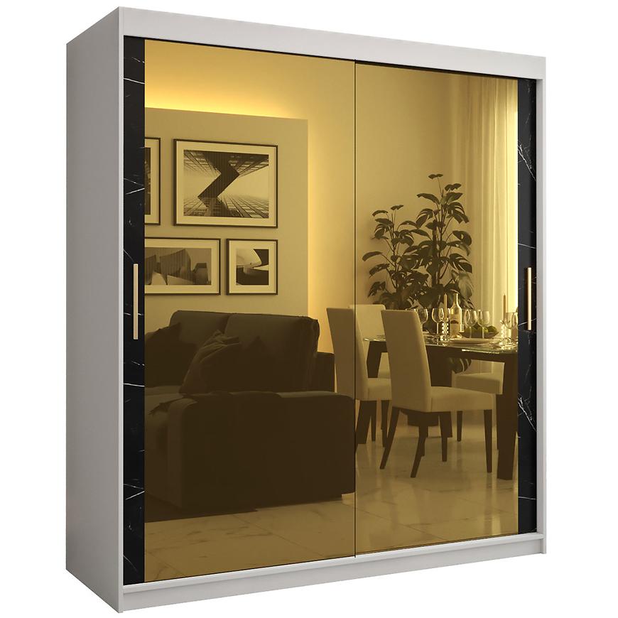 Szafa Platinum T3 180 biały marmur/czarny