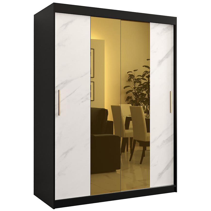 Szafa Platinum T1 150 czarny marmur/biały