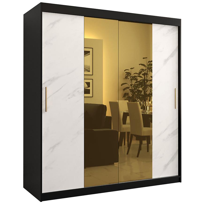 Szafa Platinum T1 180 czarny marmur/biały