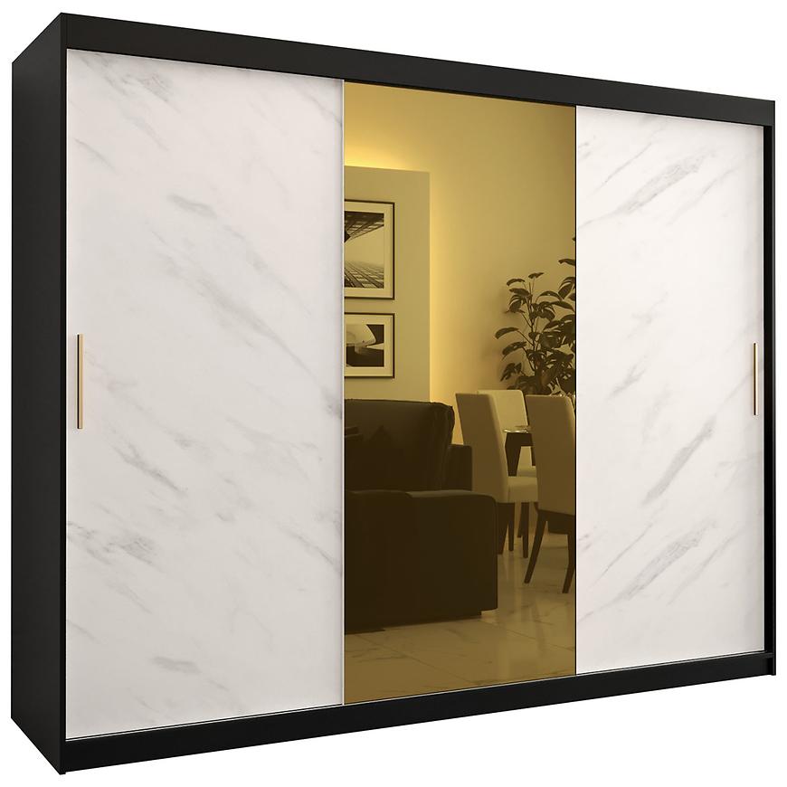 Szafa Platinum T2 120 czarny marmur/biały