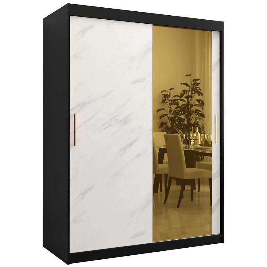 Szafa Platinum T2 150 czarny marmur/biały