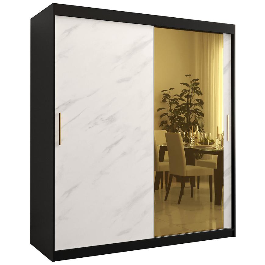 Szafa Platinum T2 180 czarny marmur/biały