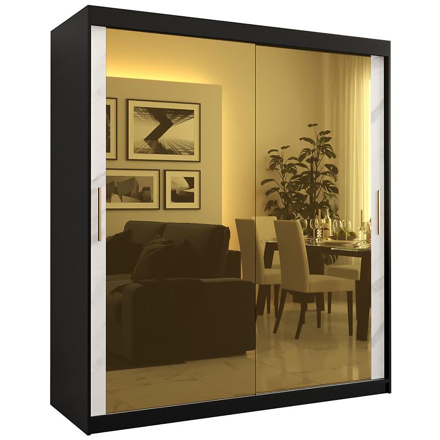 Szafa Platinum T3 180 czarny marmur/biały