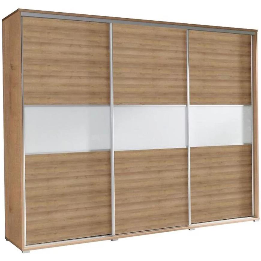 Szafa Florencja dąb riviera/białe szkło 277 cm