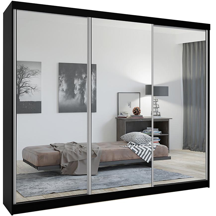 Szafa Lux 250 czarna + 3 x lustro