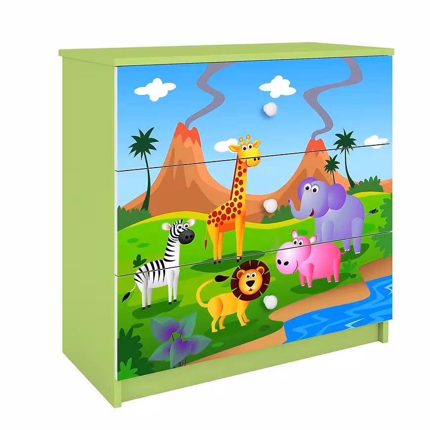 Komoda Dla Dzieci Babydreams Zielony – Safari