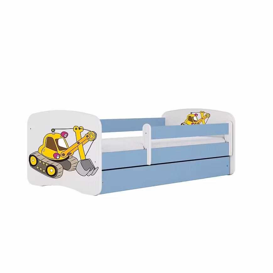 Łóżko dziecięce z materacem i szufladą Babydreams Niebieski 70x140 Koparka