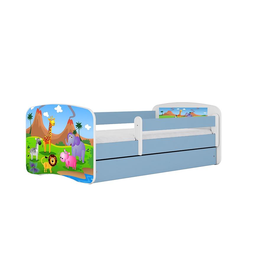 Łóżko dziecięce z materacem i szufladą Babydreams Niebieski 80x160 Safari