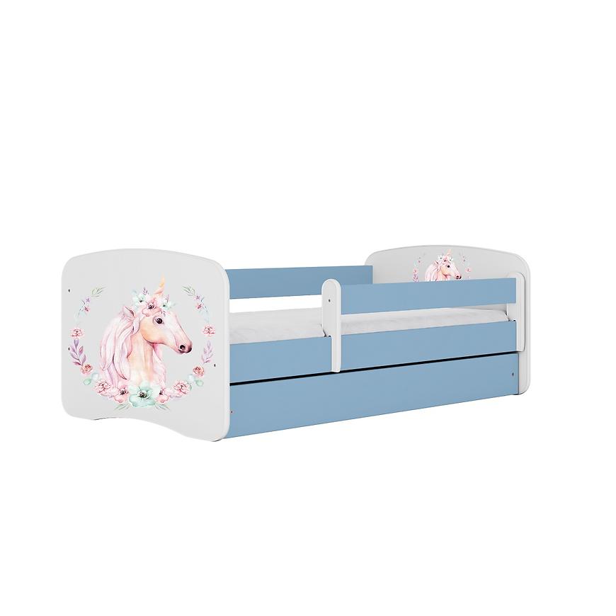 Łóżko dziecięce z materacem i szufladą Babydreams Niebieski 80x180 Konik