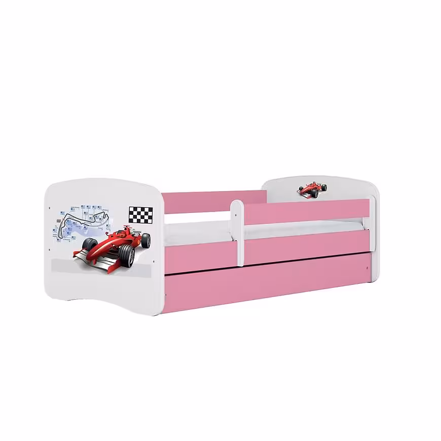 Łóżko dziecięce z materacem i szufladą Babydreams Różowe 80x160 Formuła