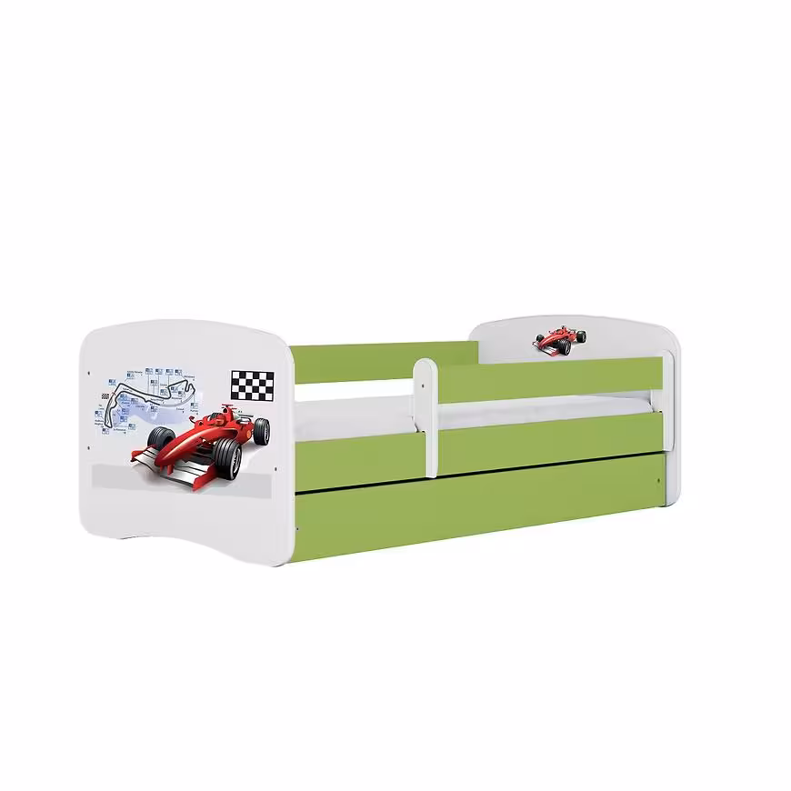 Łóżko dziecięce z materacem i szufladą Babydreams Zielone 80x180 Formuła