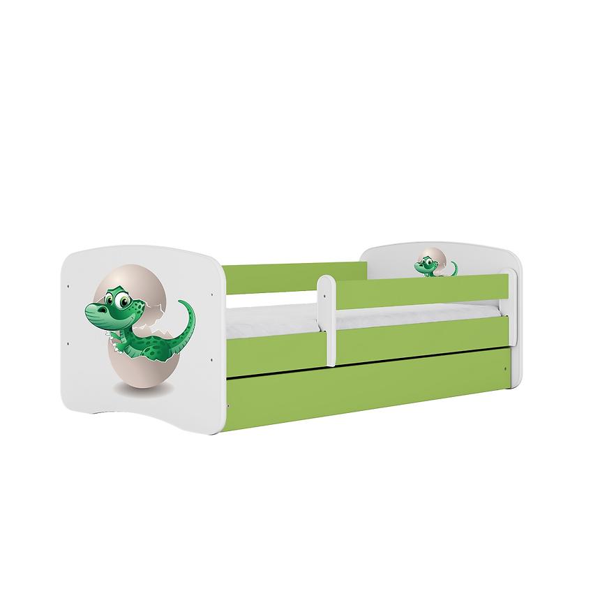 Łóżko dziecięce z materacem i szufladą Babydreams Zielone 80x180 Dino