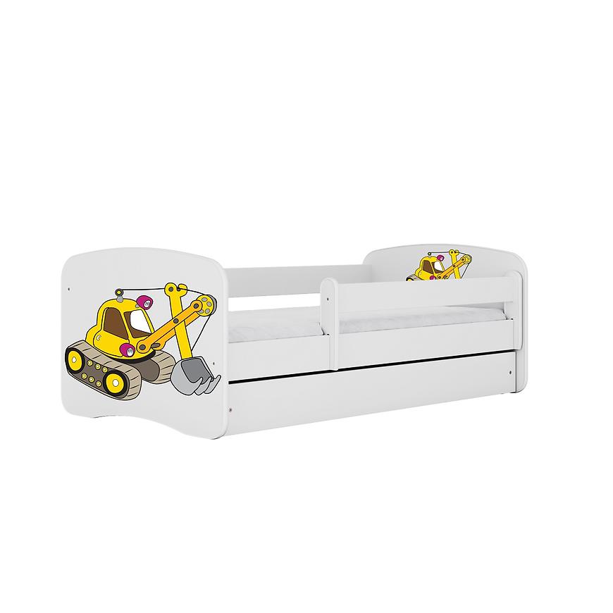 Łóżko dziecięce z materacem i szufladą Babydreams Biały 70x140 Koparka