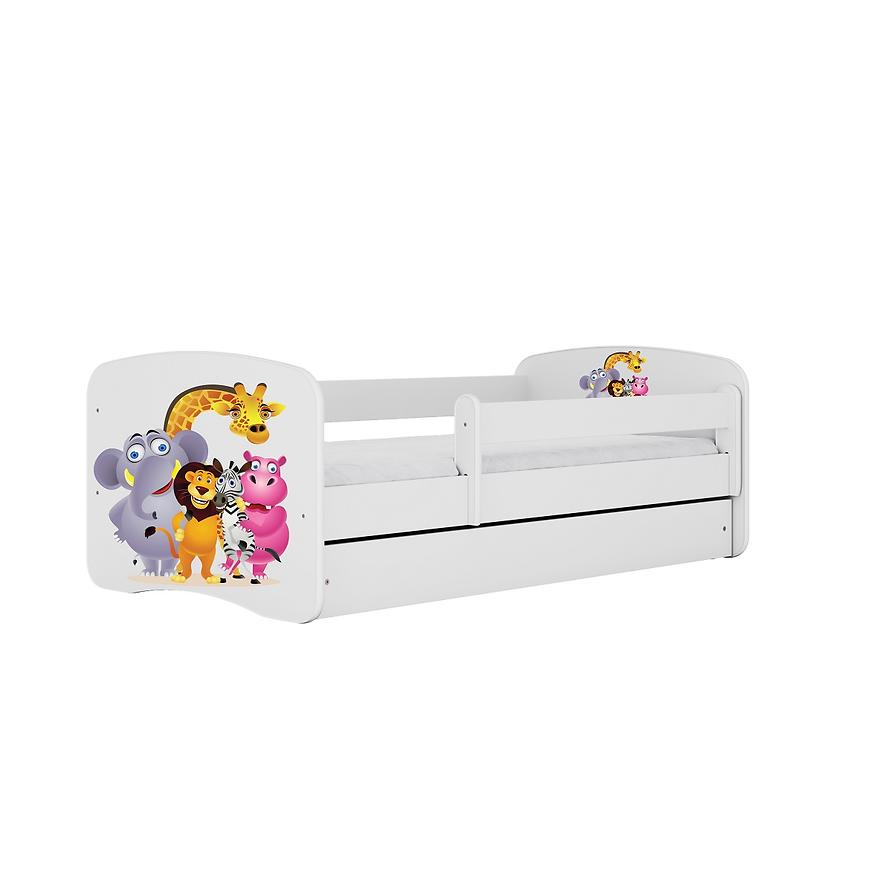 Łóżko dziecięce z materacem i szufladą Babydreams Biały 80x180 Zoo