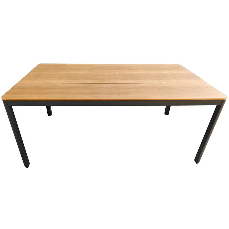 Aluminiowy stół z blatem polywood 180 x 100 x 74 cm brązowy