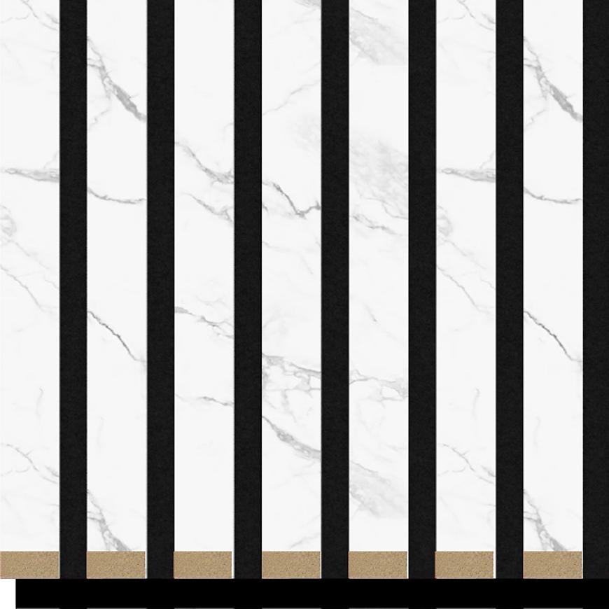Akustyczne lamele na filcu marmur jasny 21x300x2650mm